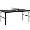 SPORTNOW Mesa de Ping Pong Plegable con Marco de Aluminio 152x76x72 cm Negro