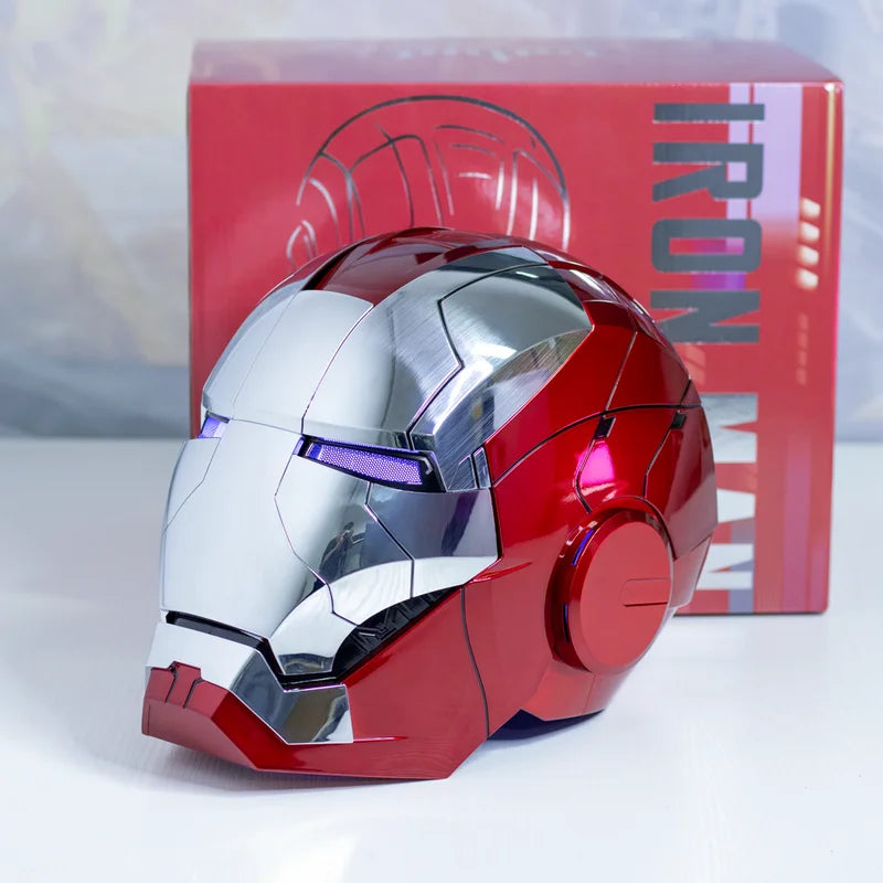 Marve 1/1 Iron Man Mk5 nuevo casco Mk50 Jarvis usable y Transformable apertura eléctrica activada por voz cierre regalo de cumpleaños