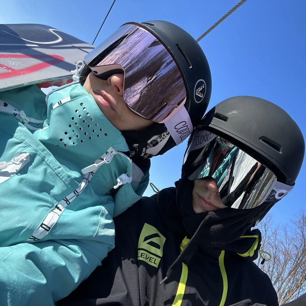 COPOZZ OTG gafas de esquí máscara de Snowboard para hombres y mujeres estuche de lente amarillo Kit de gafas protección UV400 cilíndrica gafas de nieve para adultos