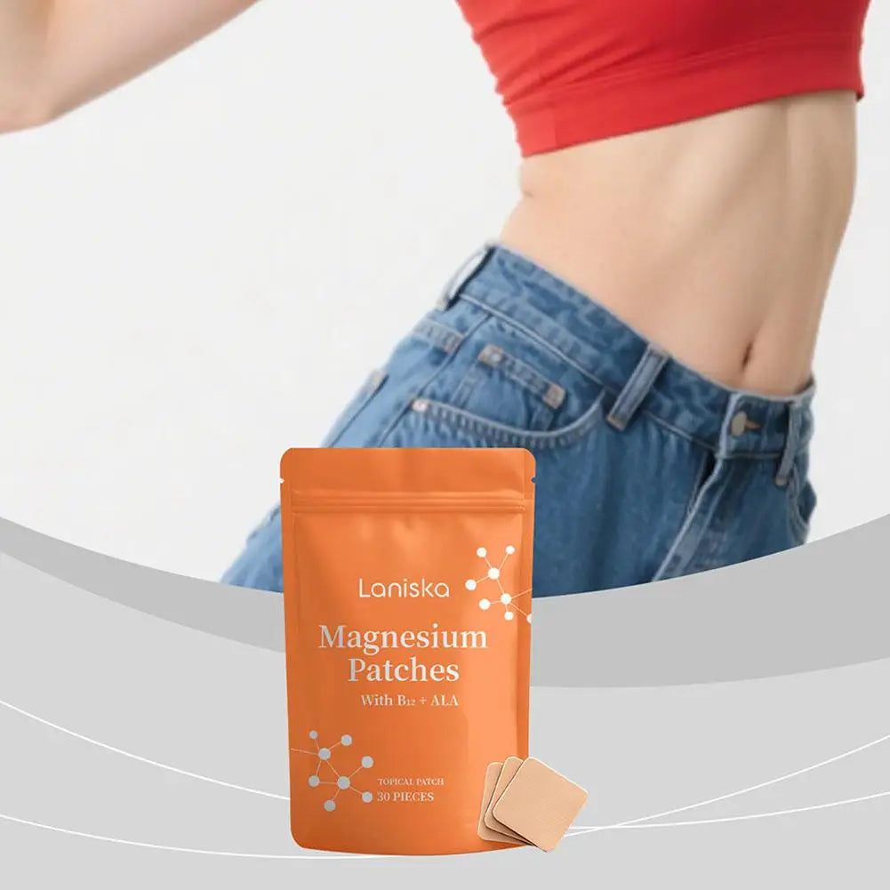 30 Parches de Magnesio y Multivitaminas para Estimular el Metabolismo y el Apetito, con Vitamina B12 y Complejo de Vitamina E Transdérmicos para el Control de Peso