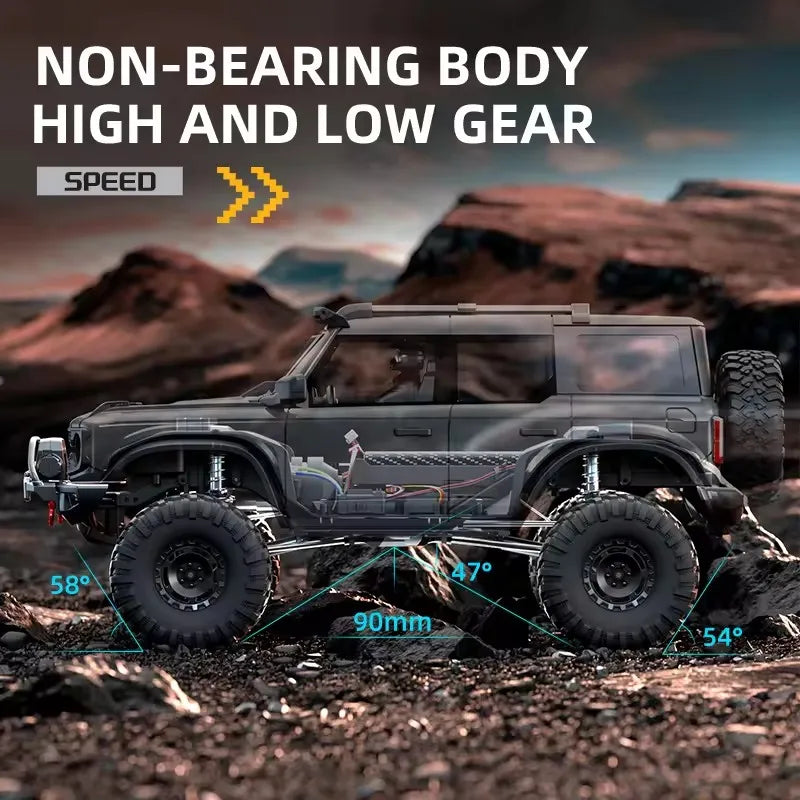 Coche RC Profesional de 57CM 1/10, 2.4G, Simulación a Escala Completa, Vehículo Todoterreno de Escalada, Modelo de Coche de Carreras con Control Remoto para Adultos, Juguete