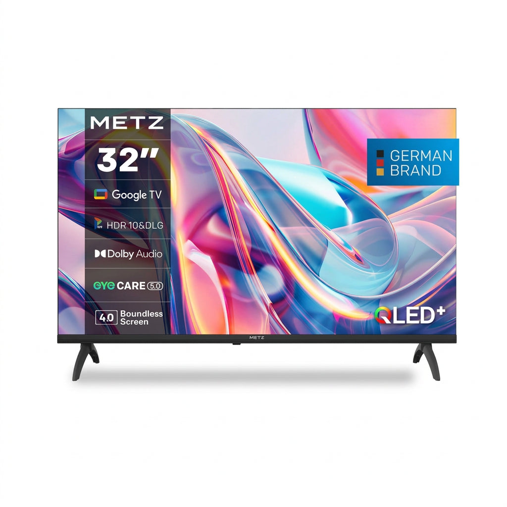 Metz Qled 32" 40 Inch Smart Led Tv Google Tele Hdr 10 Dolby Audio Bluetooth 5.1 Eyecare Tuner 2025 32Mqf7030Z