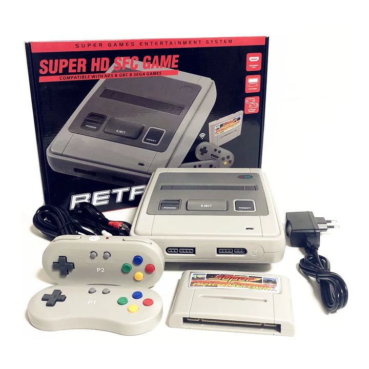 RETROAD SFC52HD Super Retro Hardware consola de juegos Play SFC/SNES cartucho de juego dos controladores gratis 350 juegos tarjeta tamaño Original