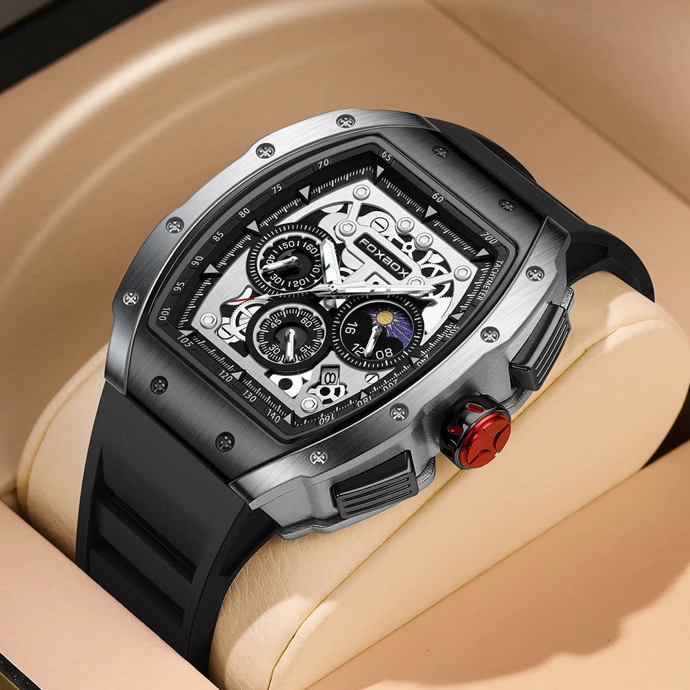Reloj de hombre LIGE, marca Foxbox, reloj de pulsera de cuarzo impermeable de lujo para hombre, reloj deportivo con fecha, correa de silicona, relojes masculinos Relogio Masculino
