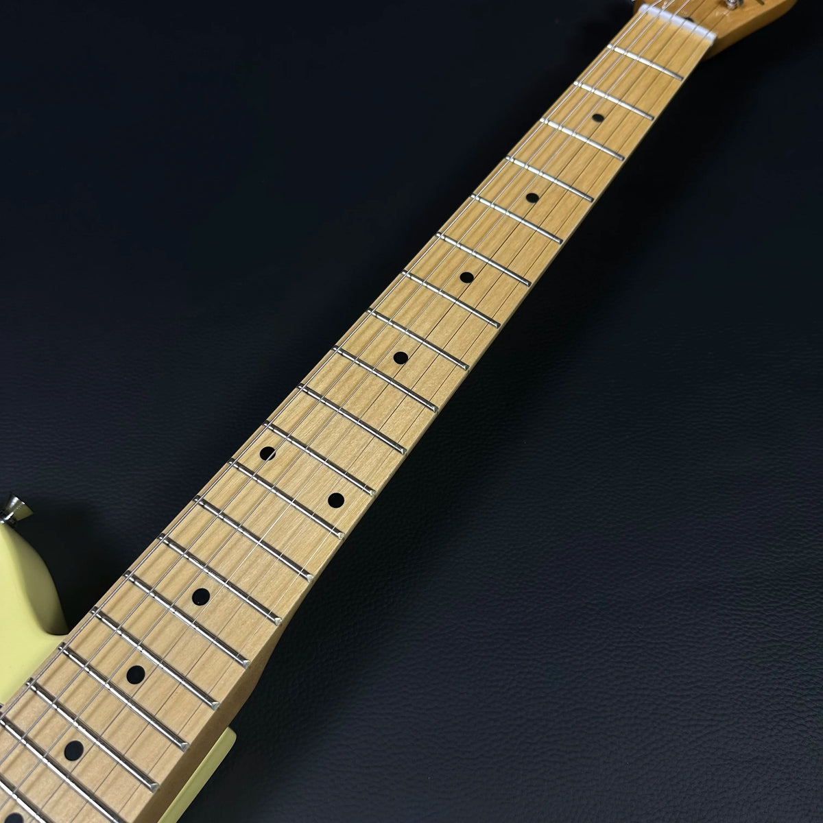 Guitarra eléctrica TL amarilla crema, cuerpo de caoba, diapasón de arce