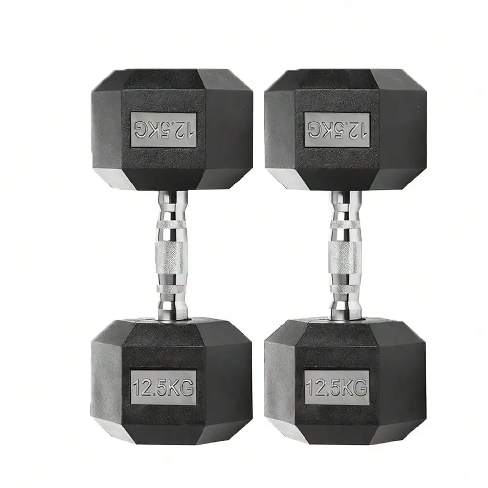 Mancuernas hexagonales, revestimiento antideslizante, agarre ergonómico, 2x2,5 kg / 2x5 kg / 2x7,5 kg / 2x10 kg / 2x12,5 kg / 1x15 kg / 1x17,5 kg / 1x20 kg / 1x25 kg, entrenamiento de fuerza, fitness en casa