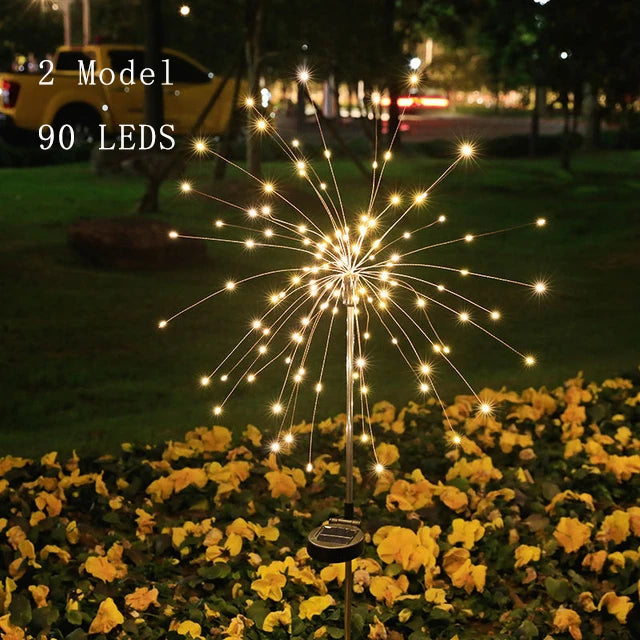 Luz LED de fuegos artificiales solares para exteriores, lámpara de caballo de meteorito, guirnalda de luces, decoración de calle y jardín, luz navideña de Año Nuevo