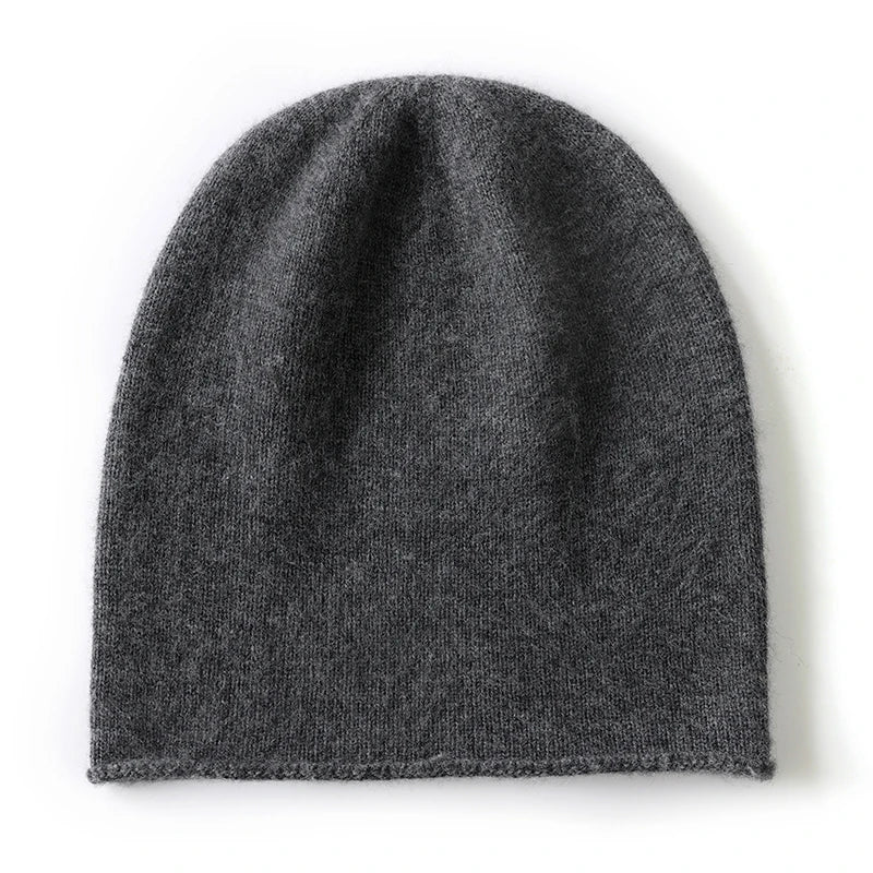 2025 invierno Unisex 100 gorros de cachemira al aire libre Casual mantener caliente Color sólido gorro de punto de cachemira mujeres/hombres gorras de cobertura