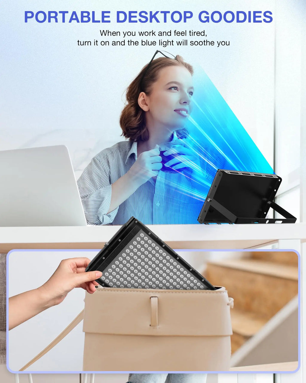 Lámpara de bronceado UV de 45W para el cuerpo, longitud de onda de 460nm, 216 Uds., lámpara de luz azul, máquina de bronceado Solarium plegable portátil, cuidado de la piel