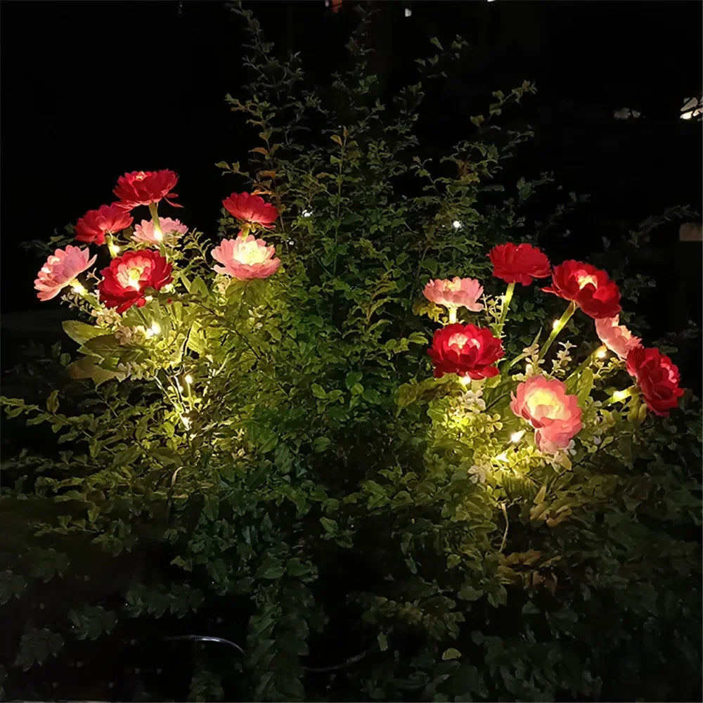 Luces solares de exterior, lámpara solar de jardín con forma de flor de loto para césped, patio, fiestas, bodas y el Día de la Madre