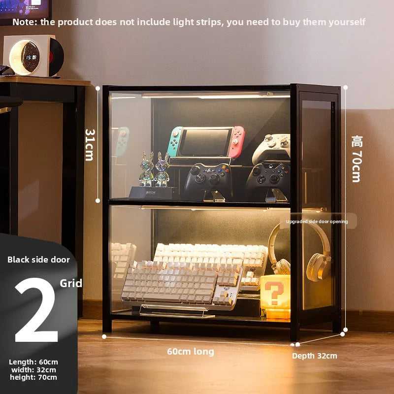 Vitrina de exhibición para el hogar, modelos de juguetes Gundam, productos de e-sports, vitrina de cristal transparente, vitrina para cascos y bloques de construcción.