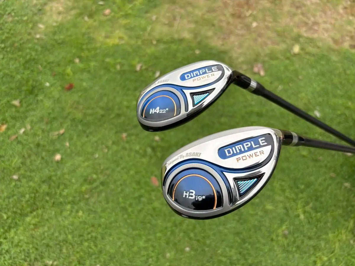 Palos de Golf, Palos Híbridos de Golf, Modelos 2/3/4. Construcción de aleación, eje de fibra de carbono con diseño en azul y blanco. Diestro