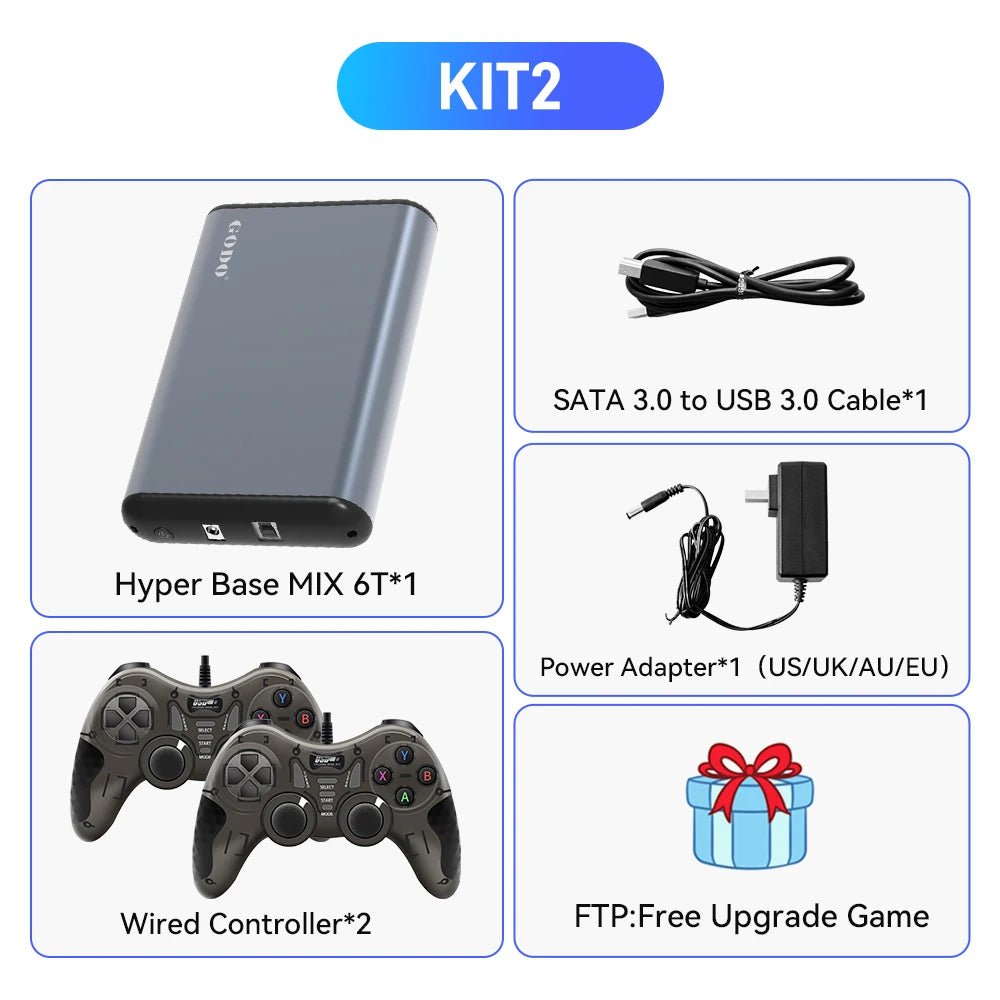 Hyper Base MIX 6T Gaming HDD Retrobat&Playnite&Launchbox para PS5/PS4/PS3/XBOX/Switch/emuladores DC 65000+AAA/3D/juegos de vídeo Retro