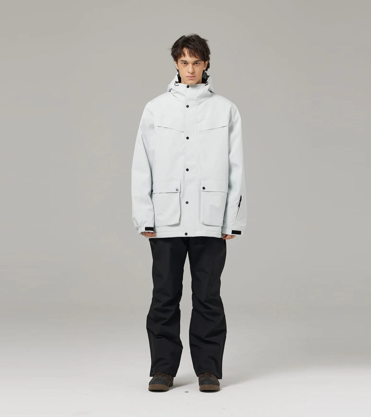 Mismos trajes de esquí de color sólido para hombres y mujeres, esquí de doble tabla y snowboard, versión súper suelta y de engorde al aire libre
