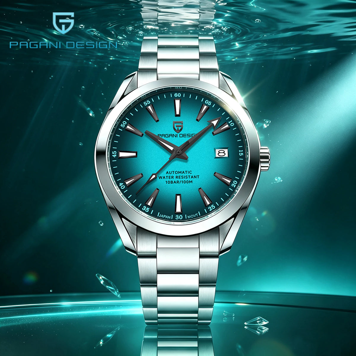 Reloj mecánico para hombre PAGANI DESIGN PD-1688 V3, resistente al agua 100M, cristal de zafiro, reloj de negocios de acero inoxidable para hombre