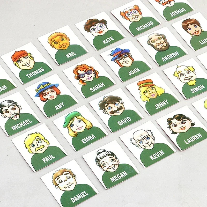 Juego de mesa de adivinanzas "Quién soy", juego de rompecabezas interactivo para dos personas con tablero portátil, adecuado para niños