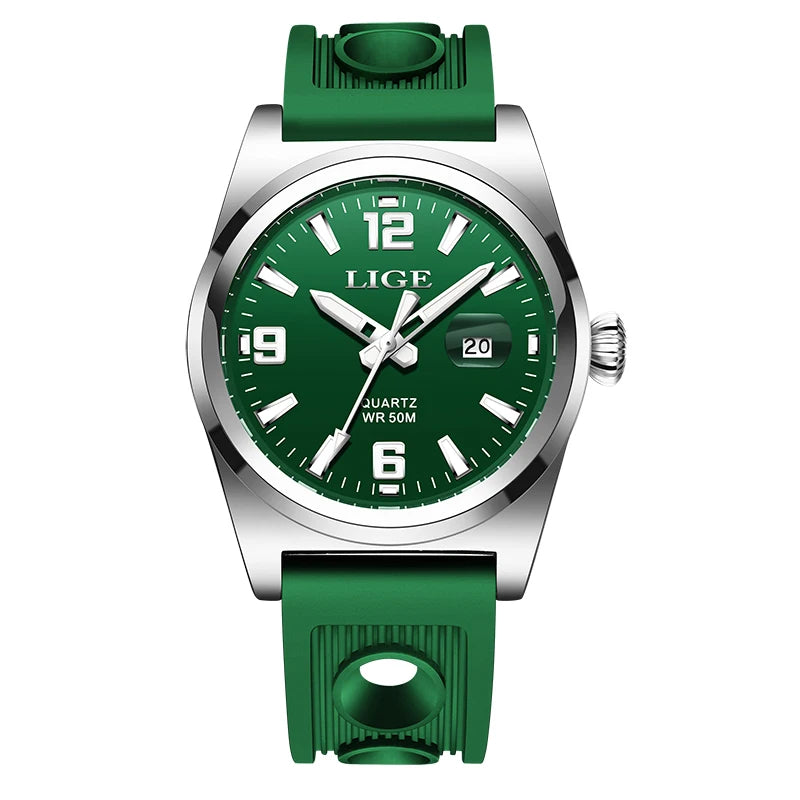 Reloj de pulsera LIGE para hombre, de cuarzo, deportivo, de lujo, marca original, impermeable y luminoso.