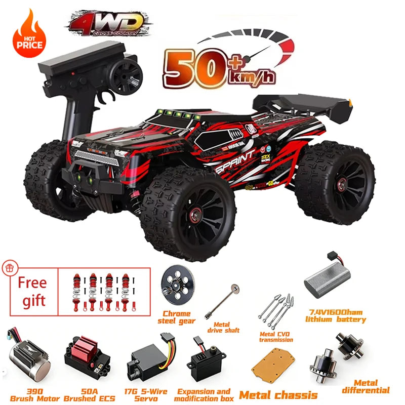SG116MAX SCY9522 1:16 Auto de Carreras de Alta Velocidad con Derrape a 80KM/H, Motor sin Escobillas, 4WD, 9522PRO 50KM/H, Auto RC Todoterreno, Juguetes para Niños, Regalo
