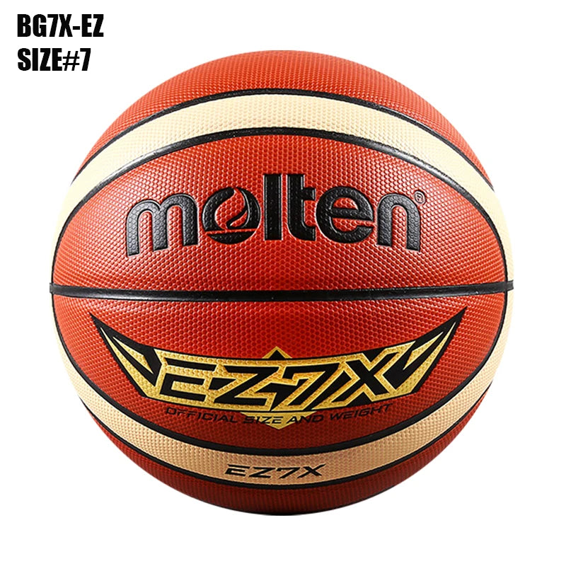 Balones de Baloncesto Originales Molten 2027, Tamaño 7/6/5, Material PU, para Juegos en Interiores y Exteriores, Entrenamiento, Hombres y Mujeres, Baloncesto