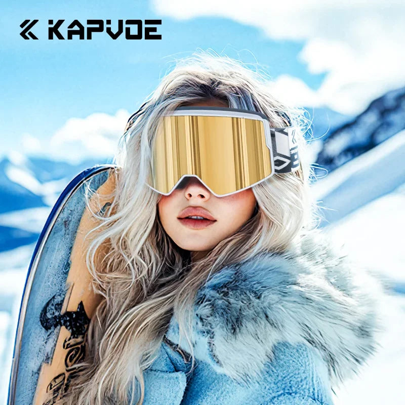 Kapvoe gafas de nieve esquí snowboard máscara de esquí para hombres mujeres Kit de lentes antiniebla protección UV400 gafas de moto de nieve motocicleta