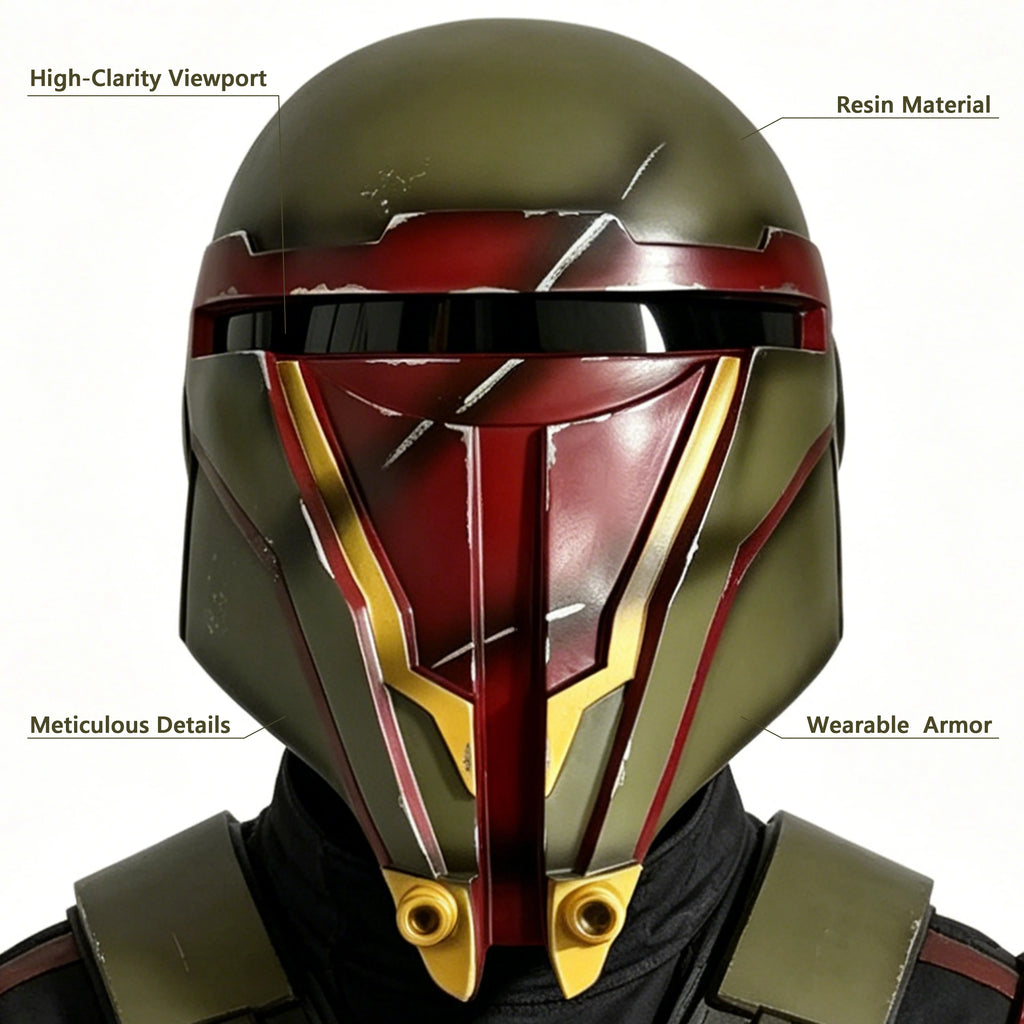 Darth Revan Helmet 01 The Old Republic Star SW Cosplay Mask Full Face Red Bronze Resin Halloween Costume Prop Custom Made