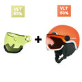 EnzoDate casco de nieve para esquí con gafas integradas, protector 2 en 1, casco de Snowboard y máscara desmontable, lente de visión nocturna Extra-costo