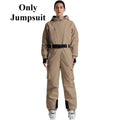 Trajes de esquí de una pieza para mujer 2026, monos de invierno aislados, impermeables, para snowboard, con cinturón y capucha, para actividades al aire libre