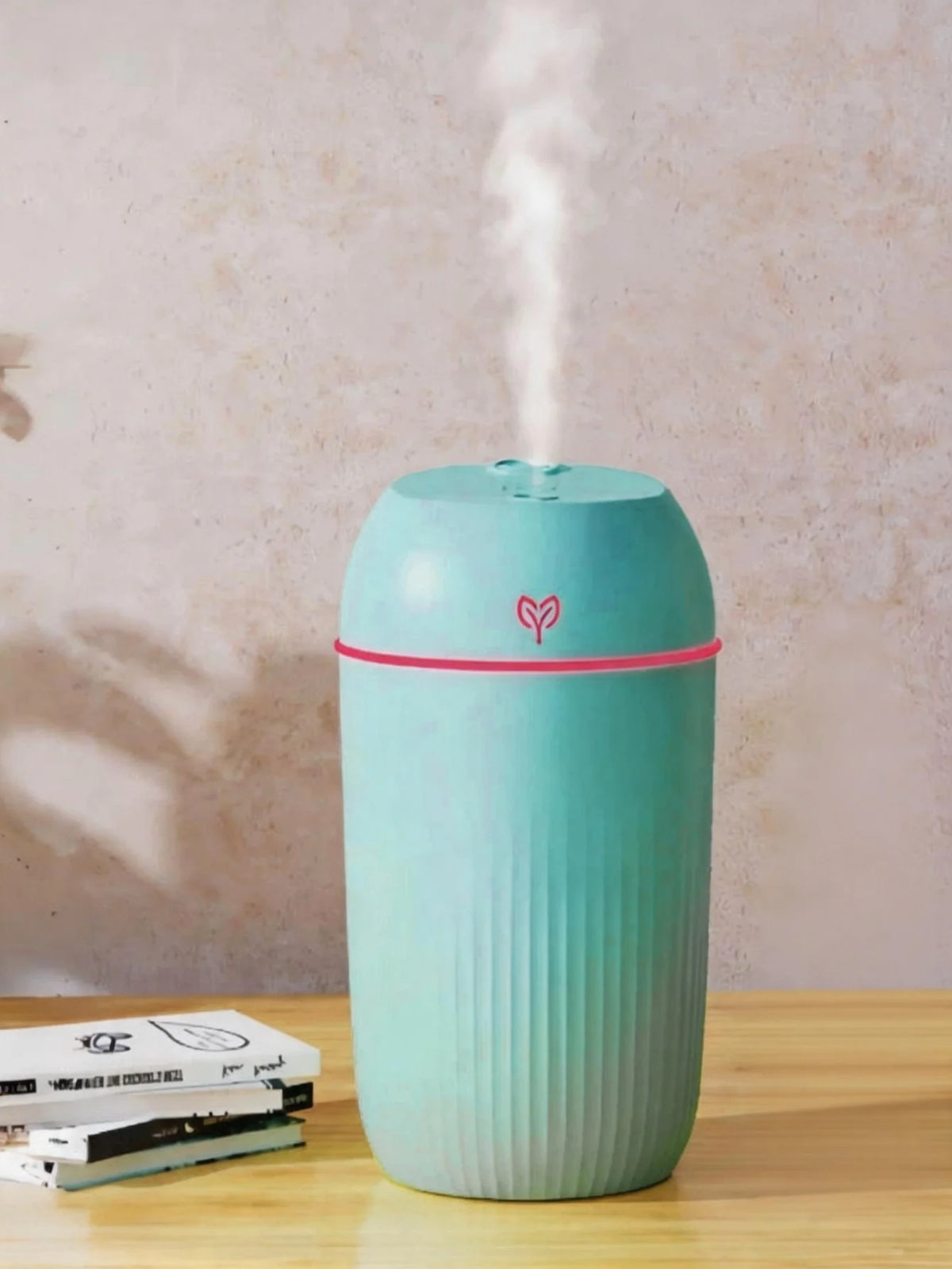 Humidificador ultrasónico portátil USB de 420 ml, mini difusor de aceites esenciales, purificador de aire para coche, generador de niebla aniónica con aroma.