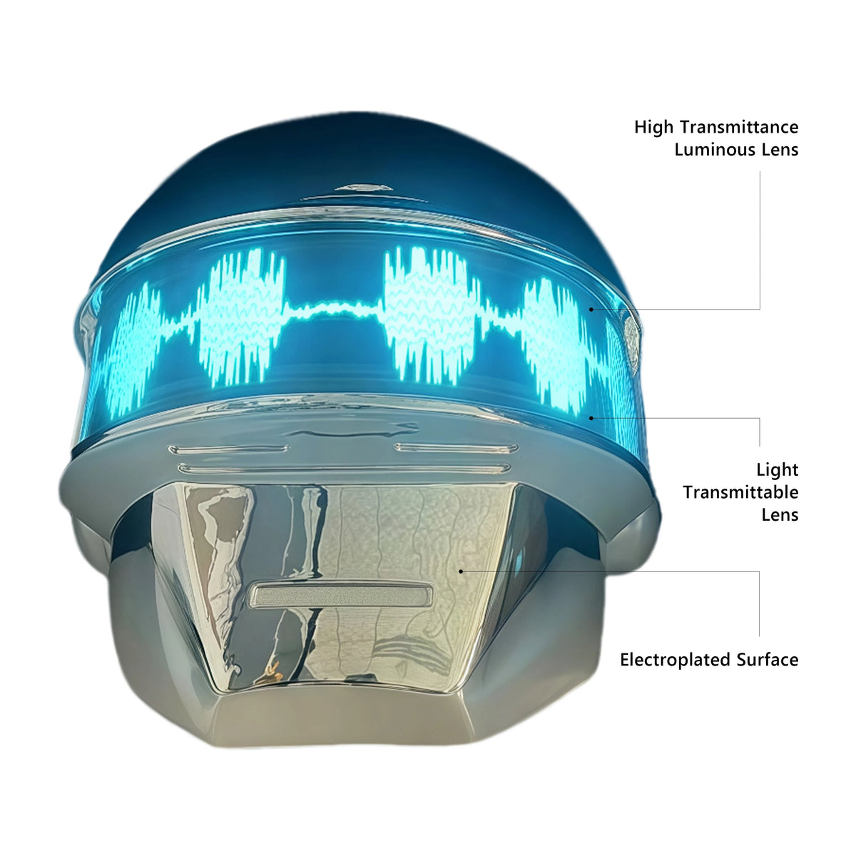 Casco Daft Punk Plateado Cromado, Máscara de Cosplay Cyberpunk Steampunk, Accesorio de Halloween para Adultos