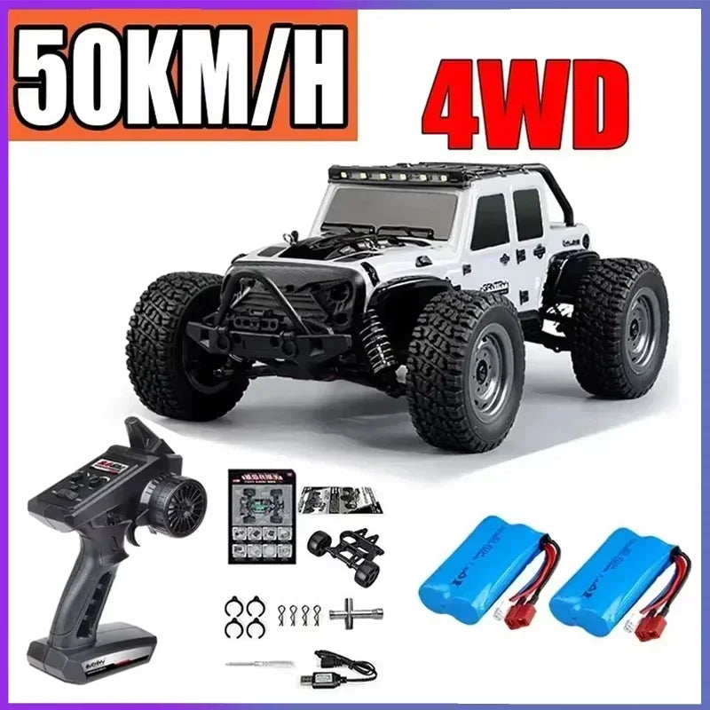 Coche teledirigido SCY16101 16102 de alta velocidad 70 km/h, coche teledirigido con tracción a las cuatro ruedas para niños, motor sin escobillas con LED