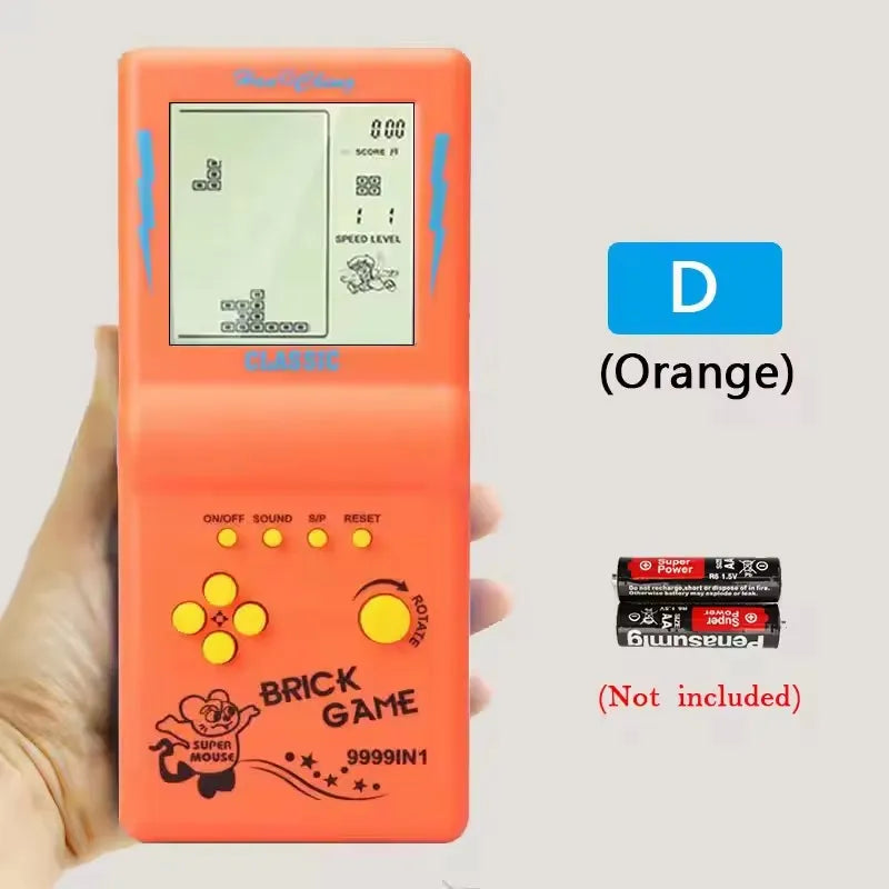 Consolas de juegos retro portátiles, máquinas de juego de mano Tetris, juegos de bolsillo nostálgicos de pantalla grande, juguetes de rompecabezas