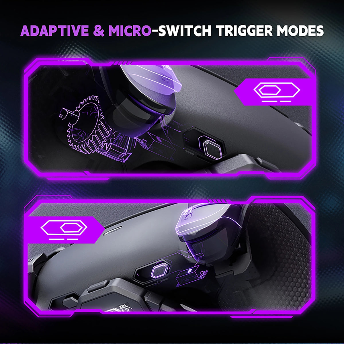 Set de 4 botones traseros remapeables eXtremeRate SPARK para mando de PS5 BDM-010 020, con pantalla, topes de gatillo clicky y empuñaduras ergonómicas