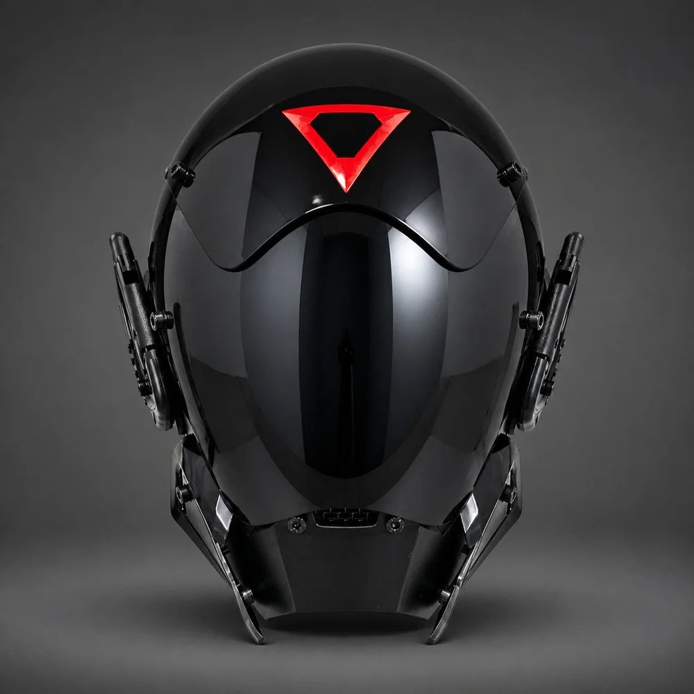 Máscara facial completa con luces LED de estilo cyberpunk, ideal para disfraces futuristas de Halloween, eventos de cosplay, festivales, actuaciones en escenarios y fiestas; accesorio para casco.