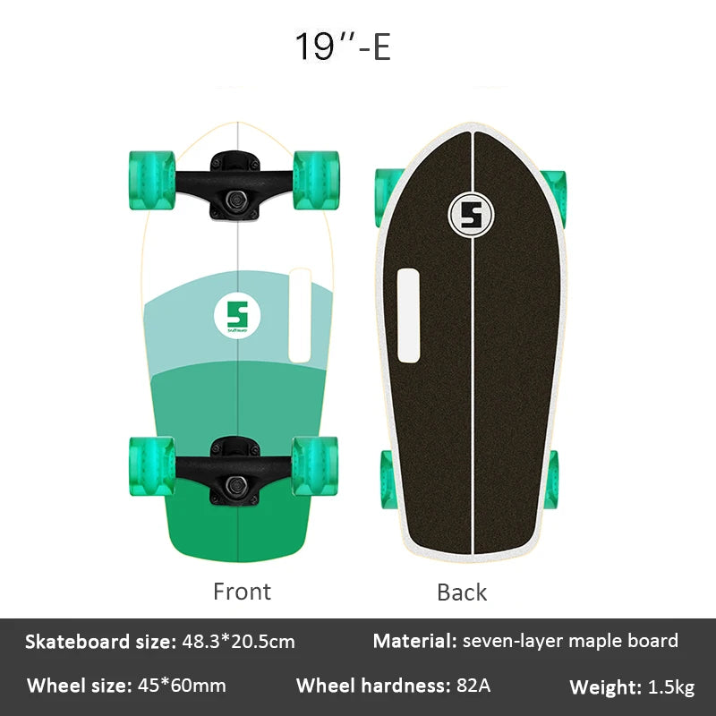 Mini Patineta Portátil de 19 Pulgadas, Patineta Completa de Madera de Arce, Patineta de Alta Velocidad para Niños, Adultos, Principiantes y Perros