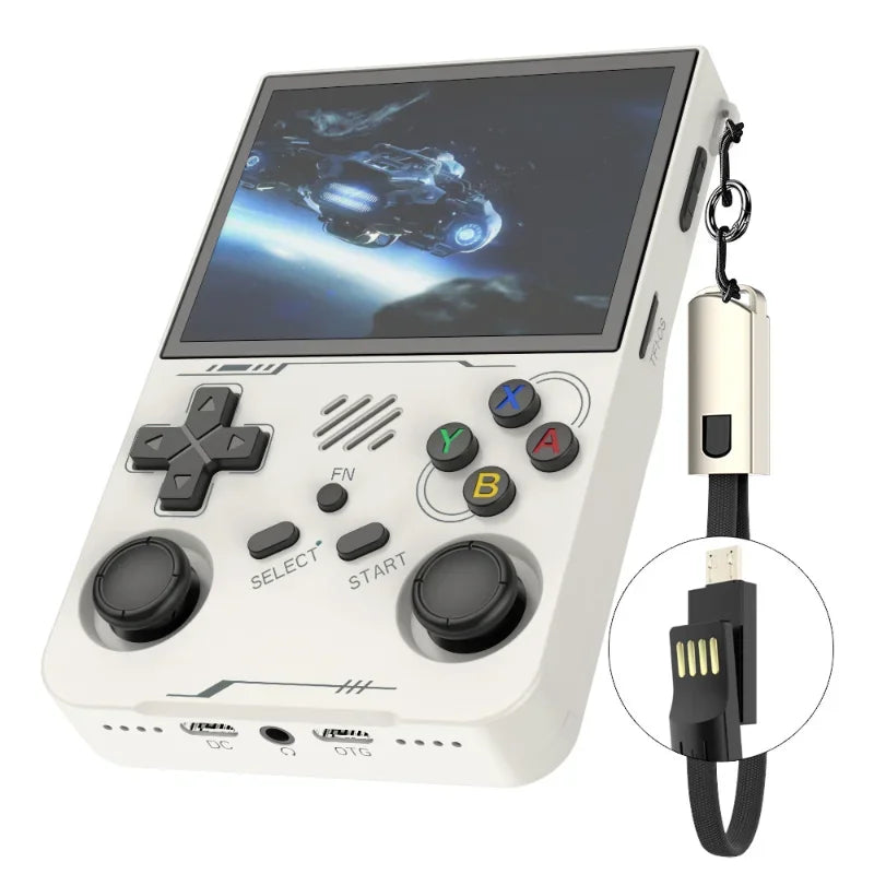 Consola de videojuegos retro portátil R36XX sistema Linux, pantalla IPS de 3,5 pulgadas, reproductor de video de bolsillo, 64GB 128GB, regalo para niños