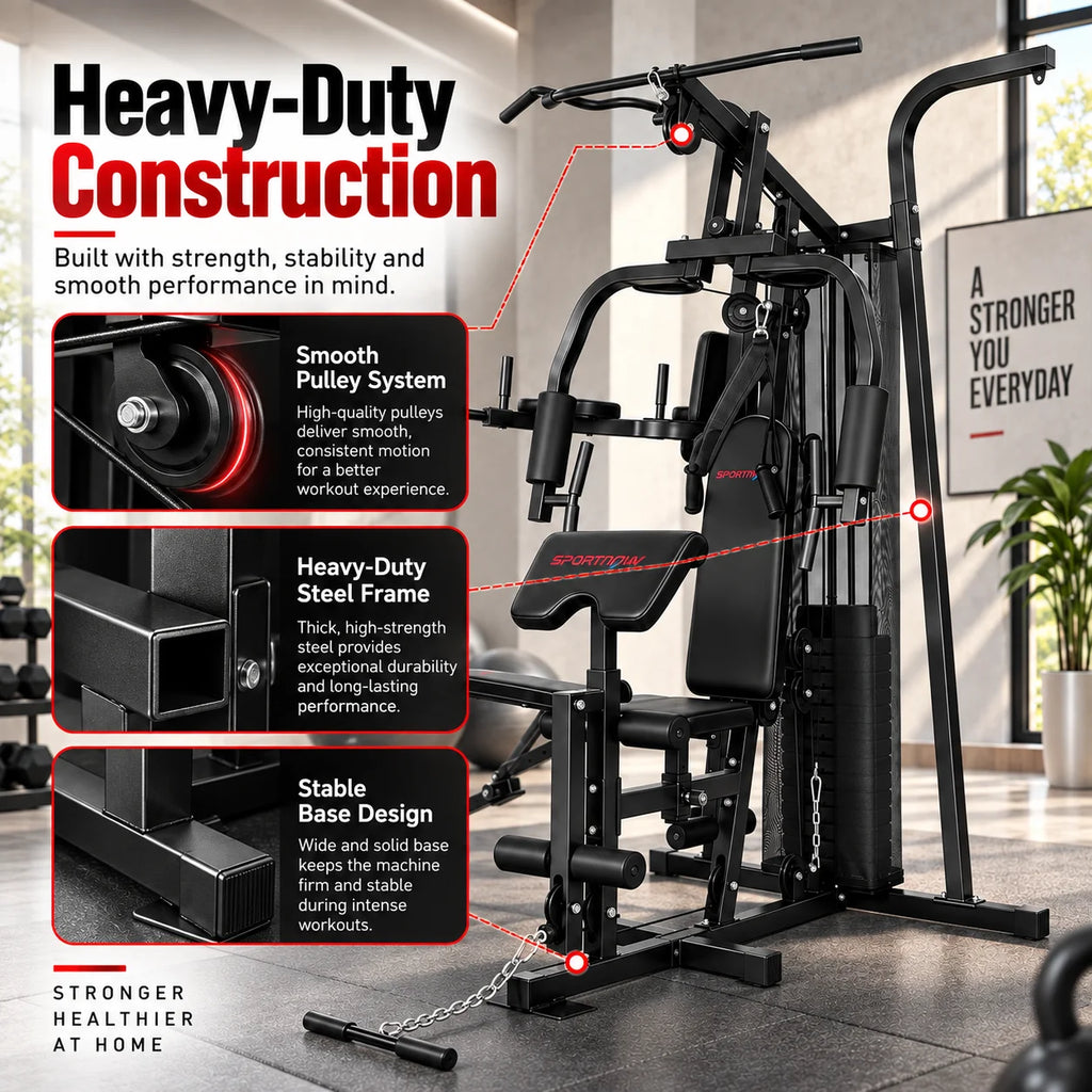 Sistema completo de entrenamiento físico en casa para la pérdida de peso y el aumento de la fuerza, máquina de gimnasio multifuncional con capacidad para ejercicios de todo el cuerpo, resistencia ajustable, diseño cómodo