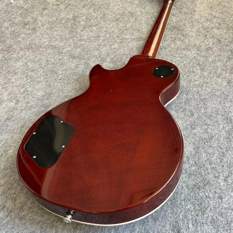 Guitarra Eléctrica Vintage con Acabado Green Tiger Flame Burst, Pastillas HH, Herrajes Cromados, Guitarra para Actuaciones en Vivo, Envío Gratis