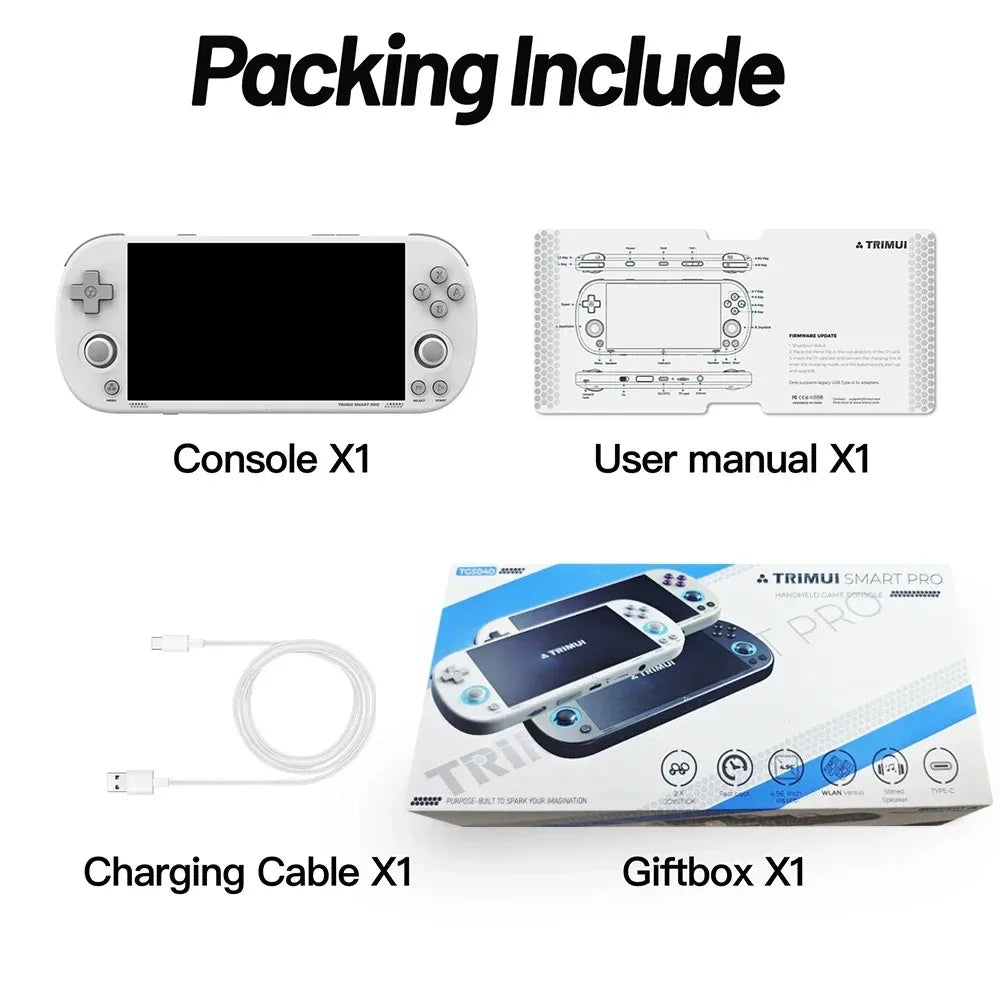 AMPOWN Trimui Smart Pro Handheld Game Players 4.96'' IPS Linux Emulator Portable Retro Video Game Consoles PSP Vita EU Warehouse