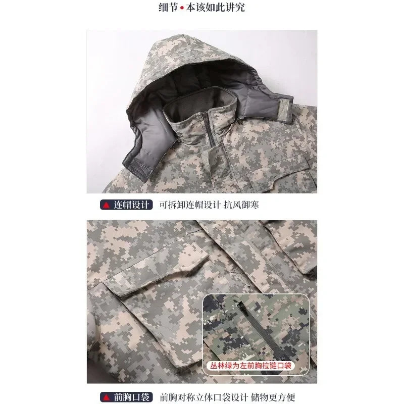 Mono impermeable de invierno para hombre y mujer, Parka de esquí de una pieza, mono, chaqueta de camuflaje para deportes al aire libre, monos cálidos con capucha