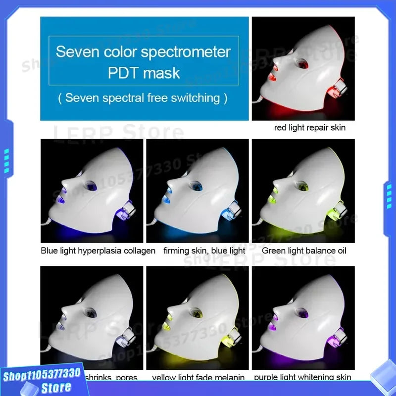 Máscara de Terapia de Luz Roja 5 en 1, Dispositivo de Cuidado Facial, Máquina de Hidrodermoabrasión, Equipo de Belleza para la Limpieza Facial