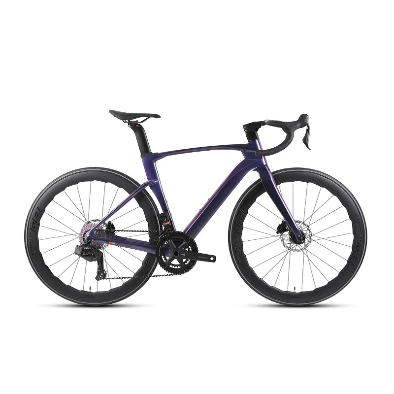 Bicicleta de carretera TWITTER CYCLONEpro SHIMANO R8020-22S, cableado interno, fibra de carbono T800, frenos de disco hidráulicos.