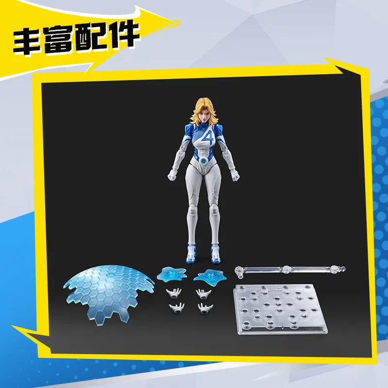 Blokees MARVEL RIVALS CHAMPION CLASS INVISIBLE WOMAN JEFF THE LAND SHARK Figuras de Acción Articuladas Juguetes de Modelo Ensamblables