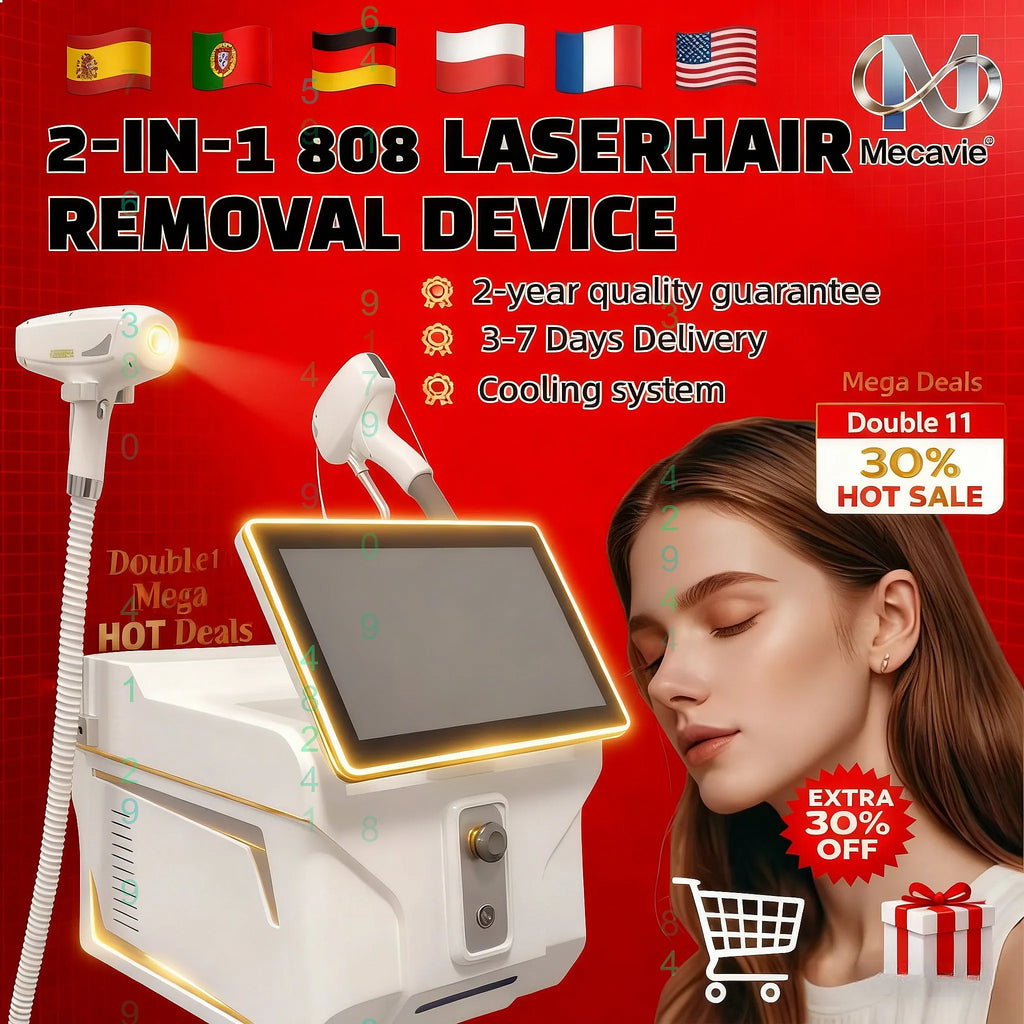 Máquina de Depilación Láser de Diodo 2 en 1 con Láser Nd Yag Picosegundo Q-Switched para Eliminación de Tatuajes y Pigmentos