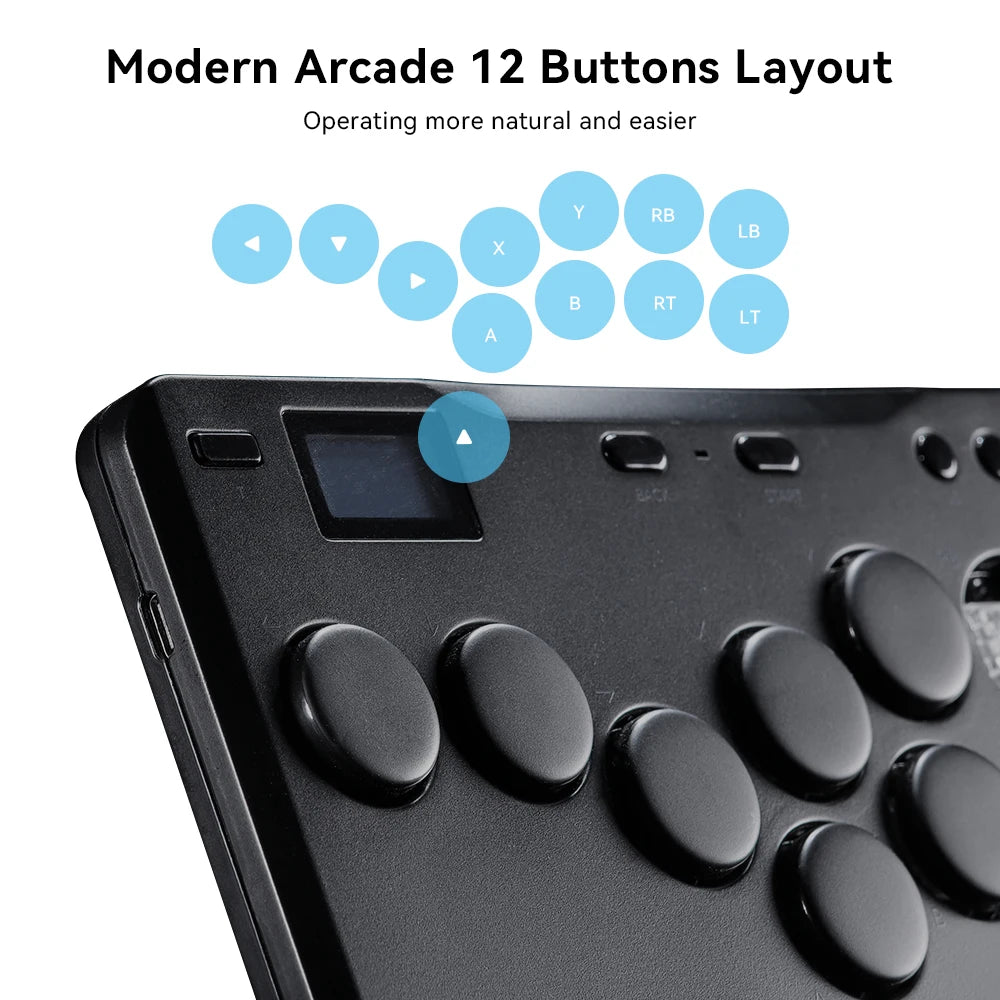 Controlador de joystick arcade Haute42 Cosmox Mini, teclado Hitbox, mando de lucha tipo Hitbox sin palanca para PS4/PS5/Switch, mando arcade para PC