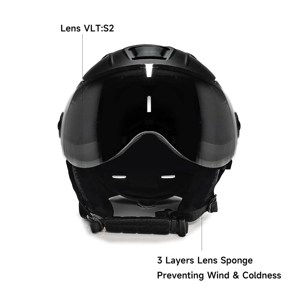 Visera 2 en 1, casco de esquí y Snowboard, máscara de nieve desmontable, antiniebla, Anti-uv, gafas integradas, escudo de bajo peso para adultos, hombres y mujeres