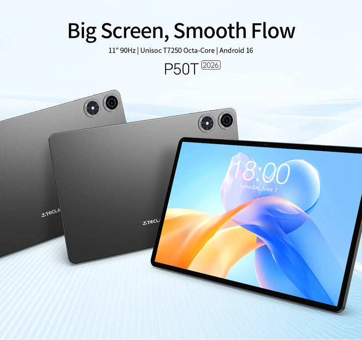 Tableta Teclast P50T de 11 pulgadas con procesador Unisoc T7250, sistema operativo Android, frecuencia de actualización de 90 Hz, procesador de ocho núcleos, hasta 16 GB de RAM, 128 GB de ROM, batería de 8000 mAh, tableta