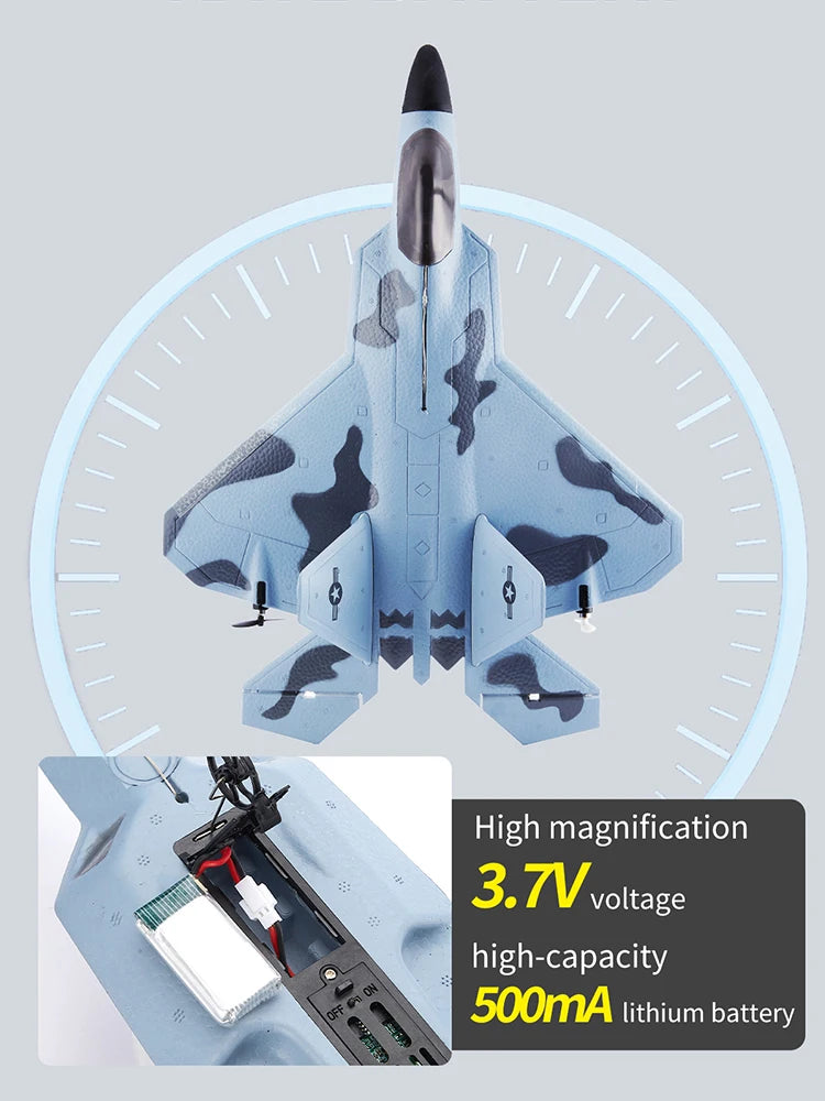 2024 Top P530 2,4G 2CH RC avión Raptor F22 versión de avión de guerra luz LED con giroscopio juguetes un regalo para niños con fácil vuelo