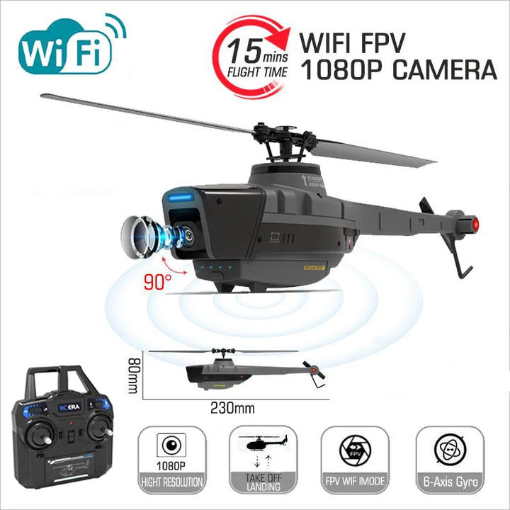 C128 2,4G RC helicóptero 4 hélices 720P cámara 6 ejes giroscopio electrónico presión de aire para altura Vs C127 C186 RC Drone