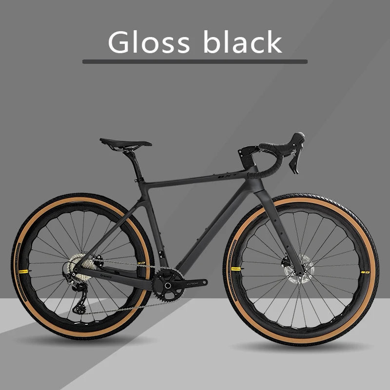 Bicicleta de gravel BXT 700C de fibra de carbono, 11 velocidades GRX-600, ruedas de carbono, manillar de carbono, bicicleta de carretera de gravel completa