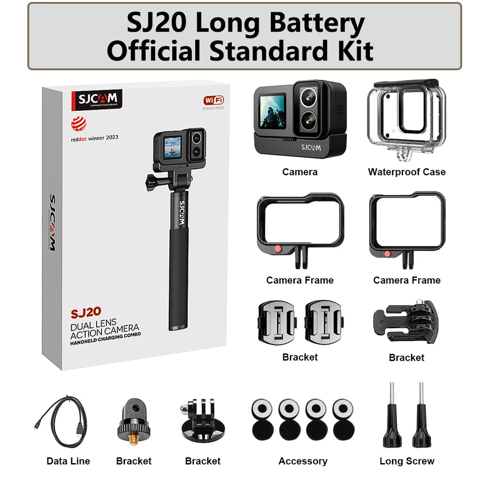 Cámara de Acción SJCAM SJ20 Impermeable con WiFi 5G para Motociclismo, Ciclismo y Viajes por Carretera, Aventuras Diurnas y Nocturnas, Cámara Creator